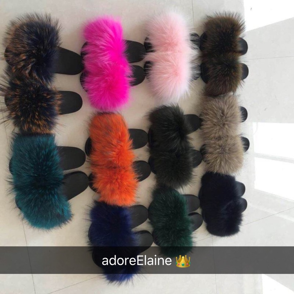 Raccoon Fur Slides